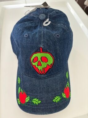 NWT Disney Villains Evil Queen Poison Apple Hat Denim
